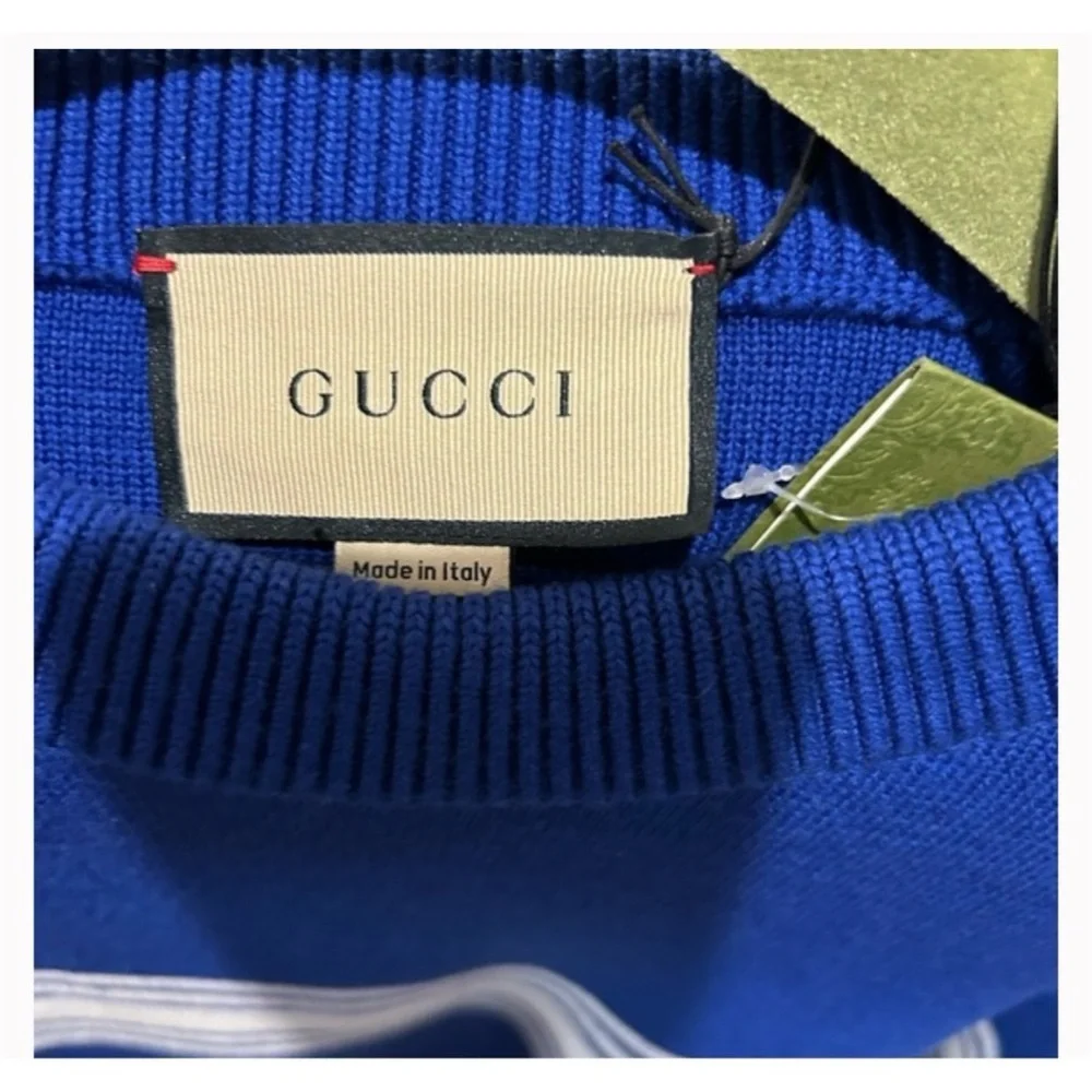 Gucci knit wool sweater with GG logo size large made in Italy